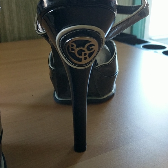 Black and white bcbc girls high heel open toe front platform sandal - Picture 3 of 7